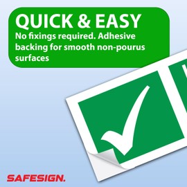 SAFESIGN (10 Pack) No Smoking Icon Sign Stickers (Round)(70mm x 70mm) - Water Proof Vinyl Conforms to EN ISO 7010:2012