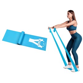 A-TAPE Thera-Band Resistance Bands Set, Professional Non-Latex Elastic Band for Upper & Lower Body Exercise, Physical Therapy, Pilates, Rehab (51 * 6 Inch) ((Blue (Set of 1))