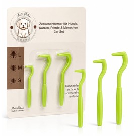 Maili Deluxe Tick Hooks Set of 3 for Dogs, Cats, Horses & People - Tick Remover in 3 Sizes - Remove Ticks Safely without Squeezing - Alternative to Tick Tweezers & Tick Tweezers