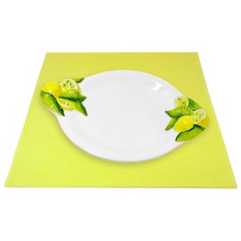 Lashuma Handmade Round Breakfast Plate Italian Ceramic Lemon Design Dinner Plate 27 x 20 cm