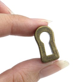 Tighall 5PCS Metal Keyhole Cover Stamped Brass Decorative Keyhole Insert Escutcheon Plate for Dresser Drawer Furniture Lock Decoration (Gold)