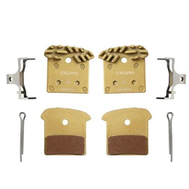 Disc Brake Pads with Cooling Fin, 2Pair Bicycle Brake Pads for Shimano XTR/DEORE XT/SLX/DEORE/ALFINE (Metal)