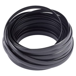 GORGECRAFT 8 mm x 10 m Rattan Wicker Repair Material Synthetic Rattan Plastic Flat Polyethylene Woven Knitted Vinyl for Repair DIY Furniture Chair Table Storage Basket (Black)