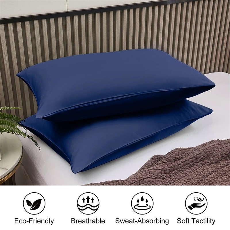 Lirex 2 Pack Pillow Cases, 100% Cotton Breathable Pillowcases Pillow