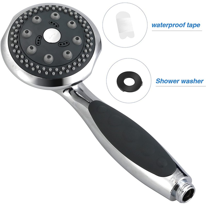 Premium Chrome Hand Shower with 5 Jet Types - Luxurious