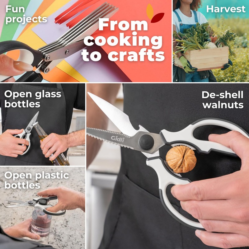 Gidli 2 Pack Kitchen Scissors & Kitchen Shears - Lifetime