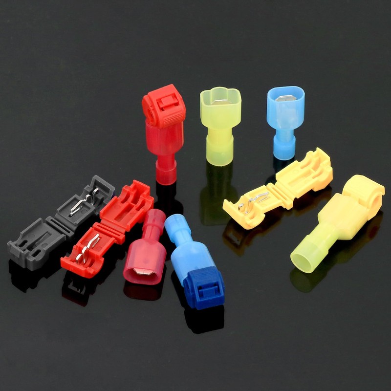QWORK® 120pcs T-Tap Wire Terminals Kit, T-Tap Electrical Connectors, Spade