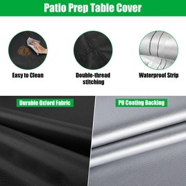 Jungda Outdoor Prep Table Cover,30 Inch Waterproof Stainless Steel Food Table Cover,Patio Pizza Oven Grill Table Cover - 30 x 30 x 34 Inch
