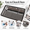 24-Brush Artist Paint Brush Set with Palette Knife & Storage