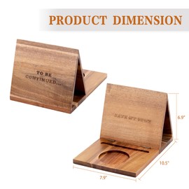 Book Nook Reading Valet with Cup Holder, Wooden Book Stand Coffee Holder for Page Rest, Triangle Rest Stand Valet for Nightstand Desktop Bedside, Birthday Gifts for Readers