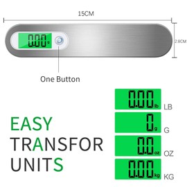 Rechargeable Digital Travel Scale with Strap for Luggage Suitcase Baggage Weighing, Weight Max up to 110 Lbs/50kg & LCD Display Screen Design,USB Type-C Port