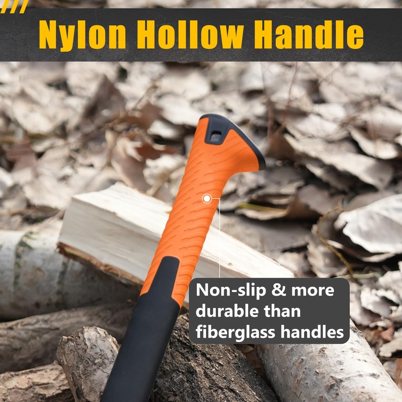X25 Wood Splitting Axe, 28” Camping Outdoor Hatchet for Wood