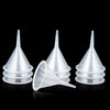 Mini Clear Polyethylene Funnel Kit - 10 Pcs Narrow Neck