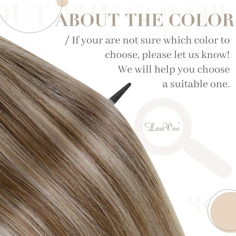 LaaVoo U Tip Hair Extensions Human Hair Dark Brown Ombre