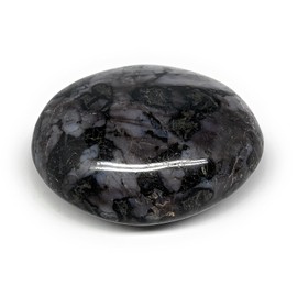 WatanGems 104.8g, 2.3"x1.8"x1", Indigo Gabro (Merlinite) Palm-Stone from Madagascar, Reiki Energy, Home Decor, Collectible, B17860