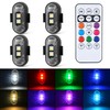 4PCS Wireless LED Strobe Lights with Remote Control, 8 Colors