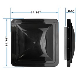 Leisure Coachworks 14 Inch RV Roof Vent Cover Replacement Vent Lid Black for Camper Trailer Motorhome (Black 1-Pack)