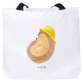 Mr. & Mrs. Panda Shopper Hedgehog Prayer Gift Animals Grateful School Bag Good Mood School Bag Animal Motifs Sun Hat Bag Gratitude Leisure Bag Funny Sayings Everyday Bag, White