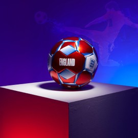 England FA Football - Soccer Ball for Adults Teenagers Kids Training Football Size 3, 4 or 5 - England Merchandise (Red/Blue, Size 3)