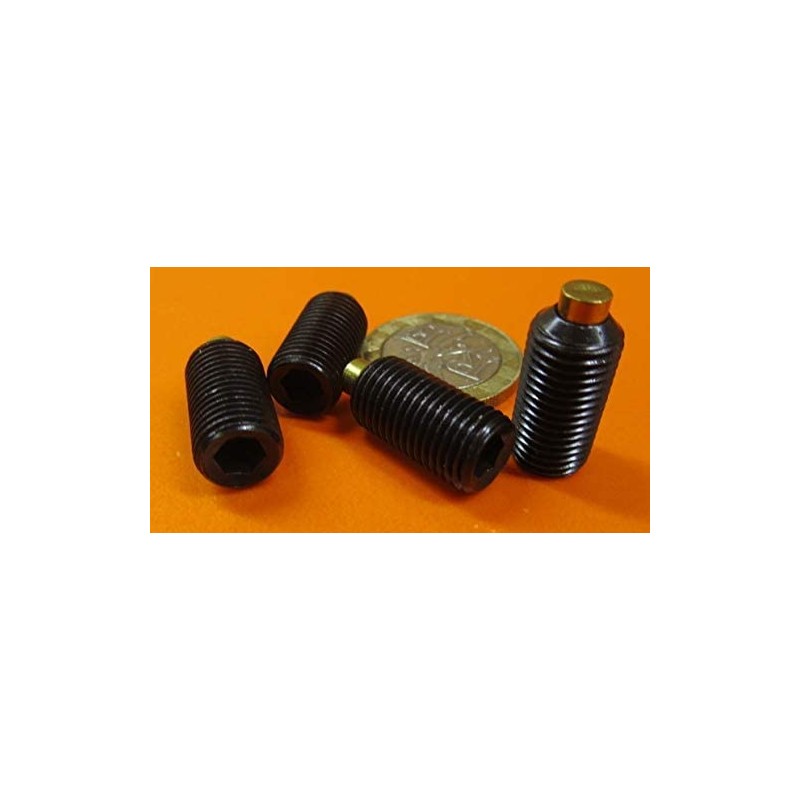 Black Oxide Steel Brass Tip Set Screw 3/8"-24 x .750"