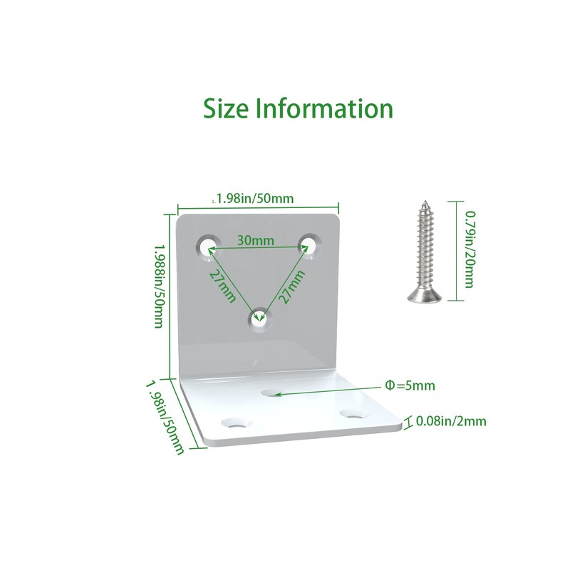 White Stainless Steel Corner Bracket,Joint Right Angle Bracket,L Shape Heavy