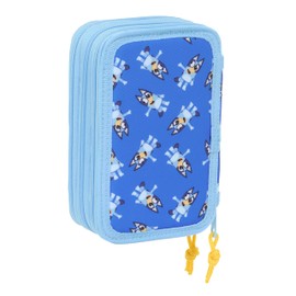 Safta Blue Let's Play Schulmäppchen mit 37 nützlichen Utensilien, Federmäppchen für Kinder, ideal für Kinder von 5 bis 14 Jahren, bequem und vielseitig, Qualität und Widerstandsfähigkeit, 12,5 x 5,5 x