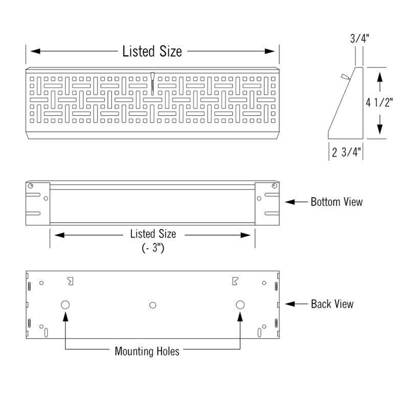 Imperial Decorative Oil Rubbed Bronze Baseboard 15", RG4081 (2)