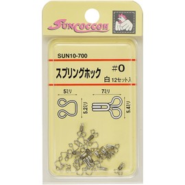 KIYOHARA SUN10-700 Sankoko Spring Hooks, Set of 12, Size No. 0, White