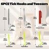 6 Pieces Chemical-Free Tick Remover Set, Painless Tick Hook, Tool