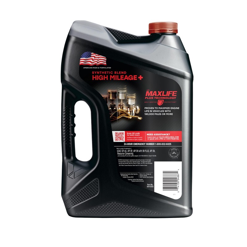 Valvoline High Mileage 150K with Maxlife Plus Technology Motor Oil