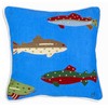 Chandler 4 Corners Artist-Designed Fish Embroidered on Soft Wool Blend