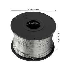 RustyVioum 10 Rolls Iron Wires, Sturdy Metal Wire Galvanized Cable Wire Rope, 0.8mm Diameter Universal Tie Wire for Rebar Bundling Machine, Silver and Black
