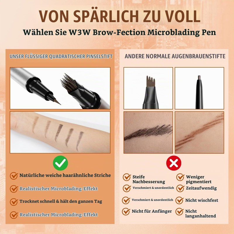 W3W 4D Eyebrow Pencil, Waterproof, Brow Pencil, Microblading Eyebrow Pencil,