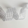 Micomon Gingham Ribbon - Gray and White, 25 Yards Each