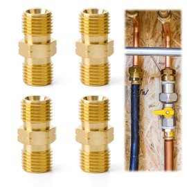 Pack of 4 Gas Hose Connectors, Gas Quick Coupling 1/4 Inch External Thread Male Thread Gas Hose Adapter, Gas Adapter for Air Conditioners, Plumbing, Solar Systems