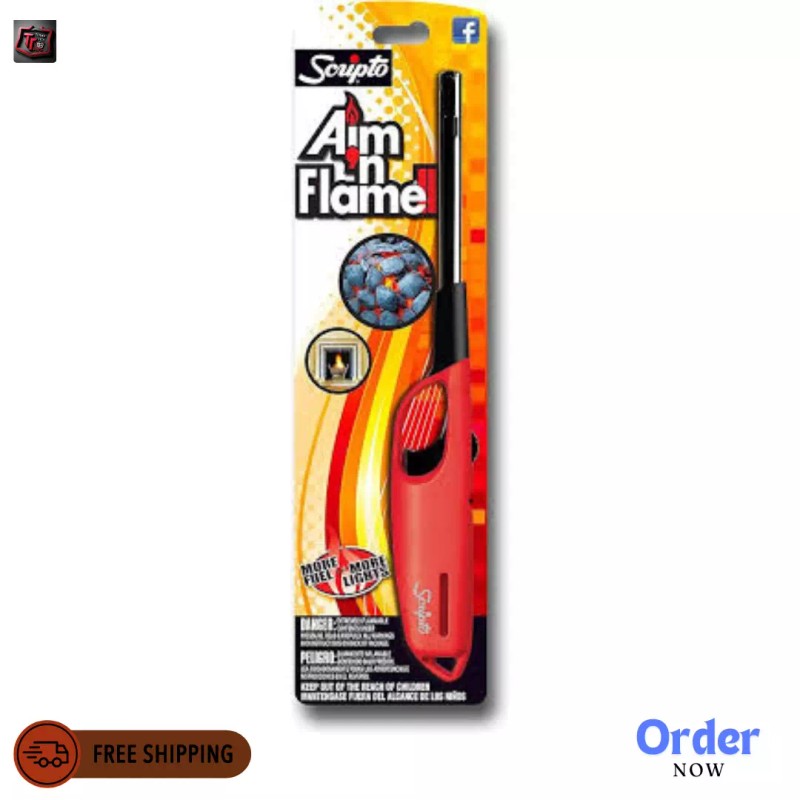 SCRIPTO Multi-Purpose Lighter BBQ, Camping Grill Fireplace Random Color 12-count