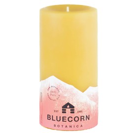 Bluecorn Botanica Beeswax Pillar Candle Scented with Tangerine & Geranium Essential Oils - 3" x 6"