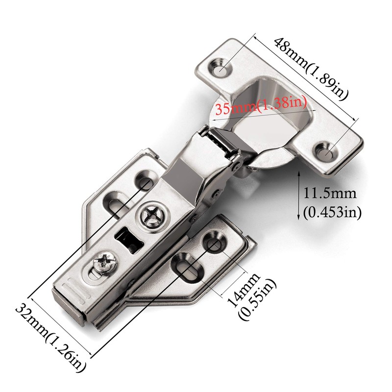 Luokim 2pcs Soft Close Cabinet Concealed Hinges European Half Overlay,110