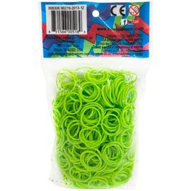 Rainbow Loom Neon Green Rubber Bands with 24 C-Clips (600 Count)