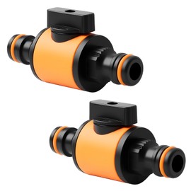 2Pcs Quick Release Hose Connectors and Fittings for Hozelock, in-line Shut-Off Connector, Double-Tap Male Nozzle Valve Extender for Join Pipe Coupler Tube Tap Outdoor Garden Hose Parts Pacifier Valve