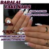 BABALAL Press on Nails Almond Medium Fake Nails White French