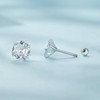 BISAER Cubic Zirconia Earrings Studs 18K Gold Plated Flat Back