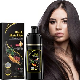 Champú De Color Para El Cabello, Champús De Colors Para El Cabello Teñido Instantáneo, Cobertura De Pelo Blanco 100%, Champú De Color Para El Cabellos Teñido 3 En 1, Colors Básico Adecuado Para Hombres Y Mujeres (Negro)