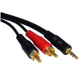Cable-Tex 3.5mm Jack to 2 x RCA Phono Audio Cable Gold 0.5m Lead