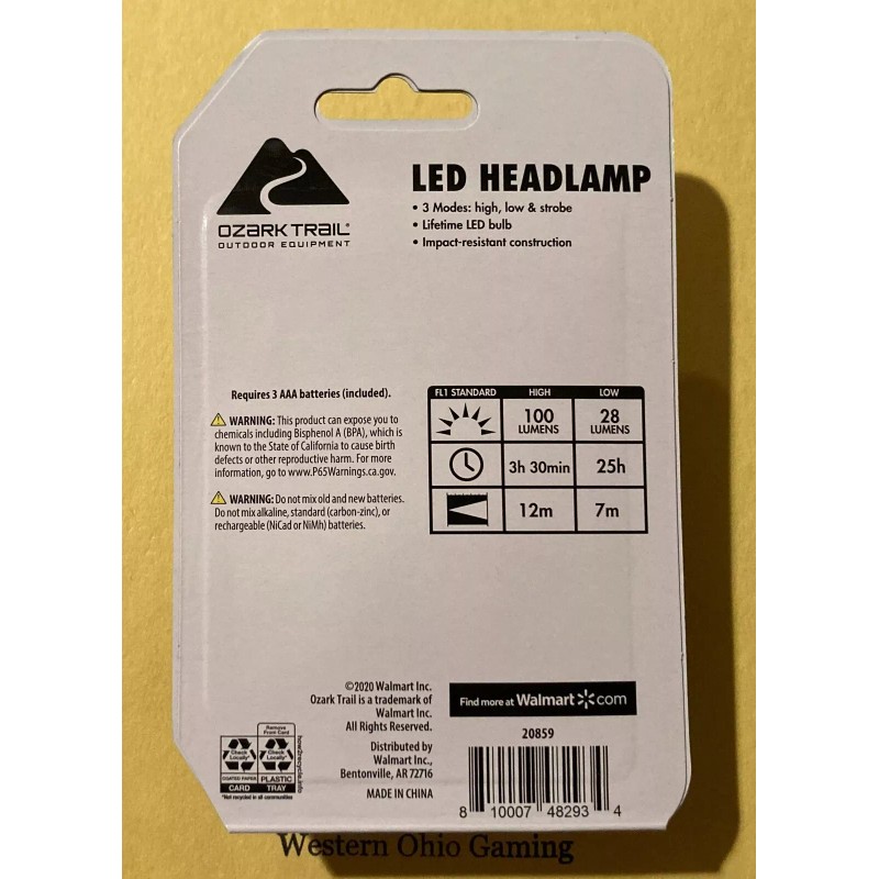 Ozark Trail LED Headlamp NEW 100 Lumens Light NEW