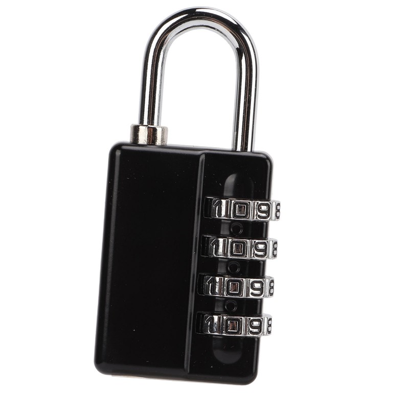 Gym Bag Locker Padlock 4 Digit Combination Zinc Alloy Black