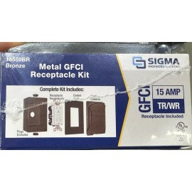SIGMA Weatherproof Metal GFCI Kit 15A TR/WR Receptacle Included Bronze 16559BR