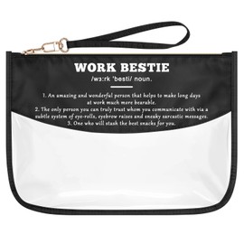 Funny Coworker Gift for Women Best Friend Friendship Gifts Makeup Bag Work Friend Gift PVC Cosmetic Bag Birthday Retirement Farewell Gifts for Coworker Bestie Leaving Present Zipper Toiletry Pouch