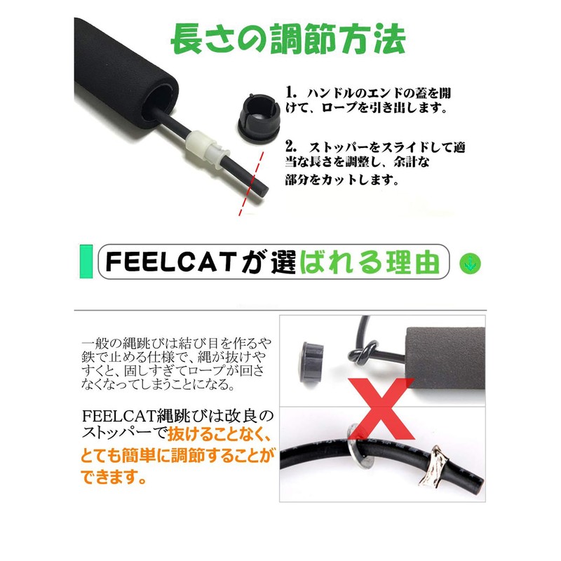 FEELCAT Jump Rope for Training, Fitness, Burning Calories, Jump Rope