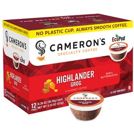 Cameron's Coffee Single Serve Pods, Flavored, Highlander Grog, 12 Count (Pack of 1)
